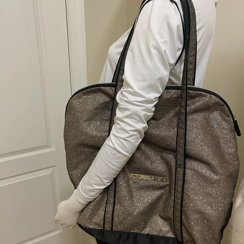 Brand new Victoria secret lager shiny gold bag